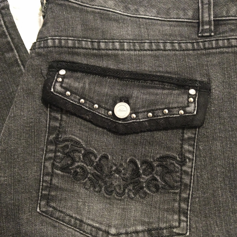 White House Black Market Gray Black Jeans Sz 10